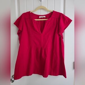 LOFT Red Blouse Plus Size XXL